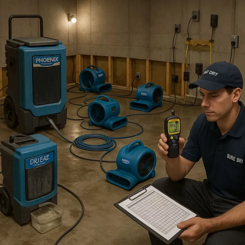 Structural Drying and Dehumidification process in Des Moines County, IA